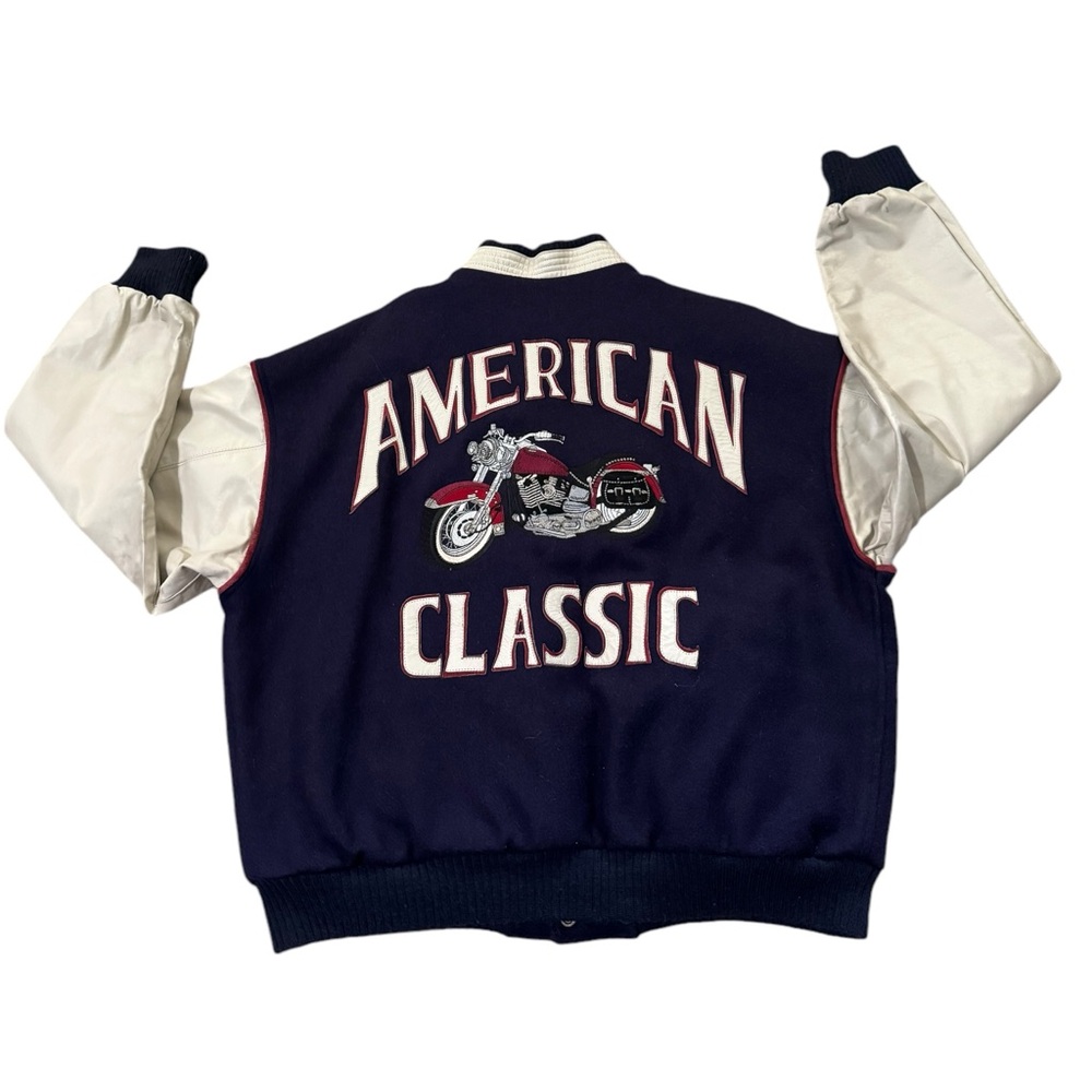 VTG Dallas Premium Leather American Classic Varsity Jacket Mens Medium Wool 90s